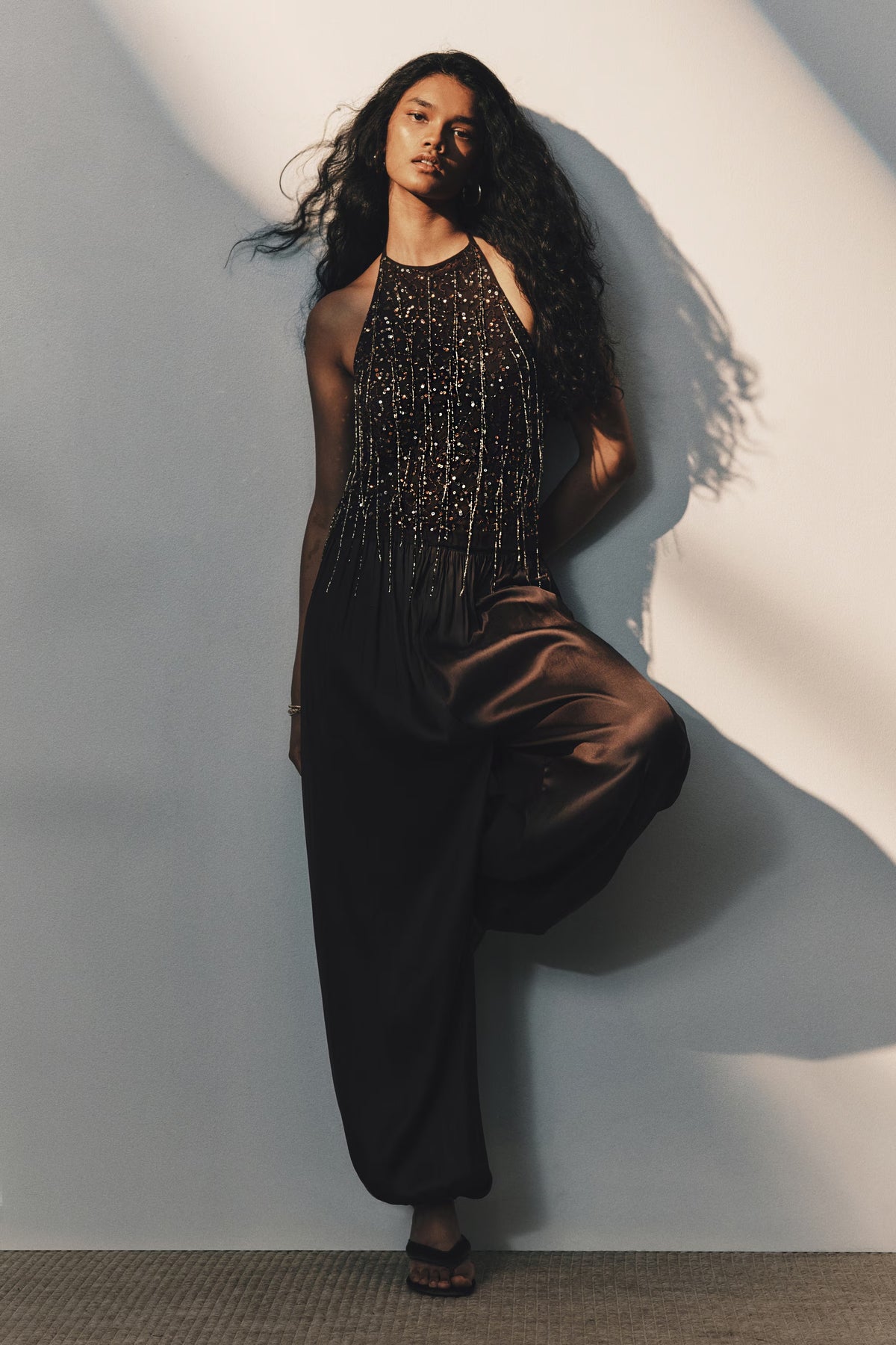 Embellished halterneck top