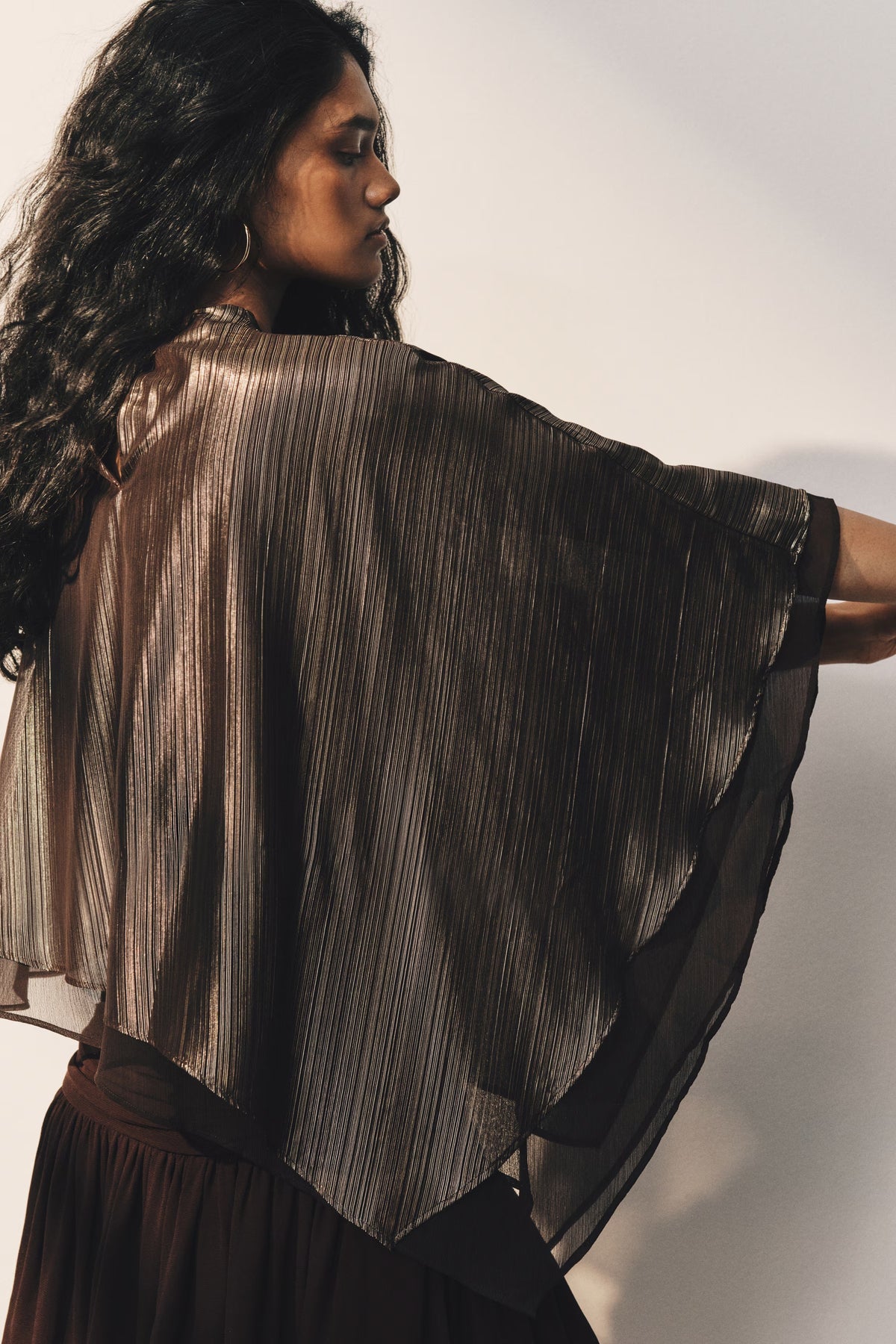 Asymmetric turtleneck cape