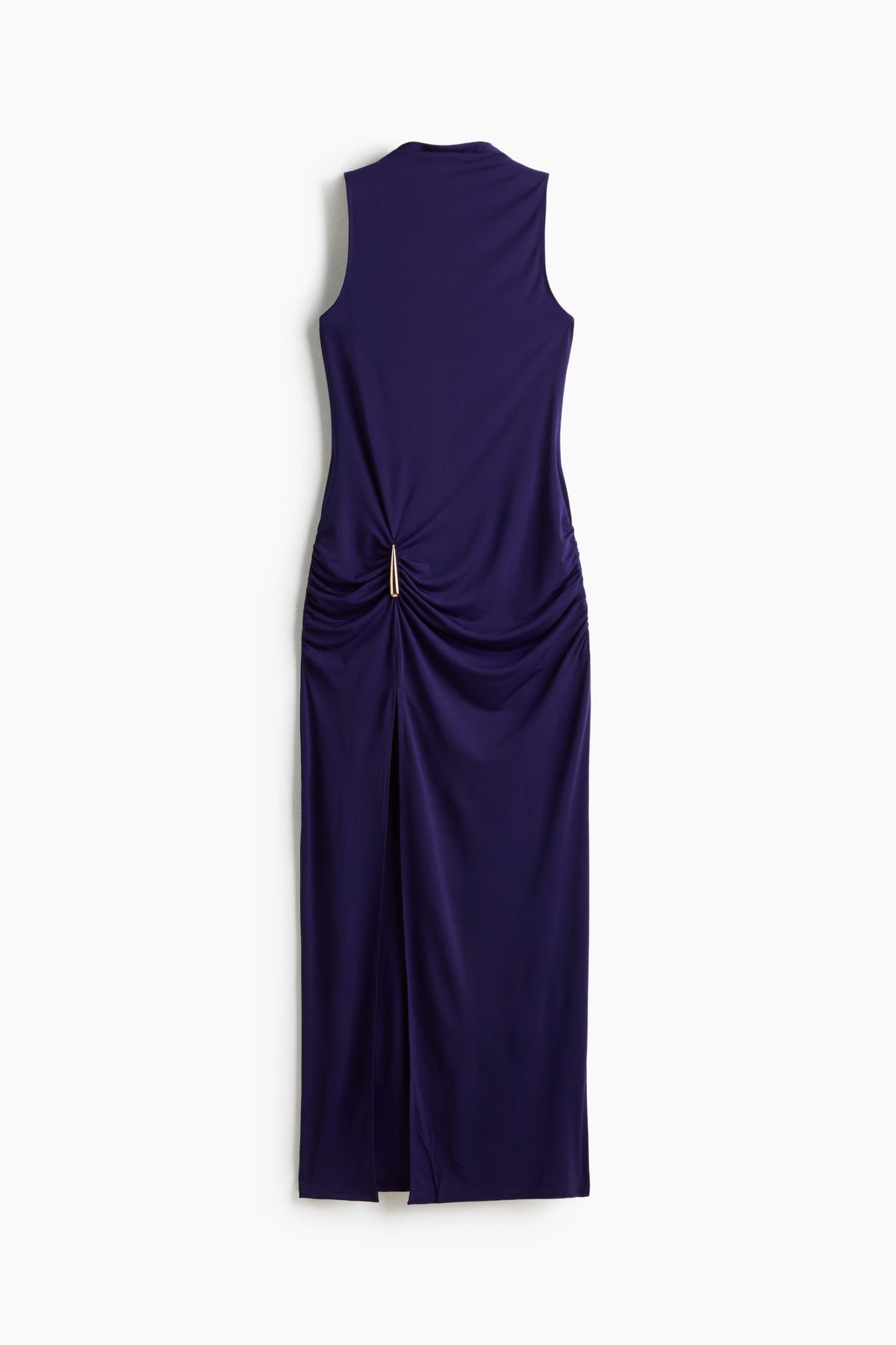 Metal-detail draped dress
