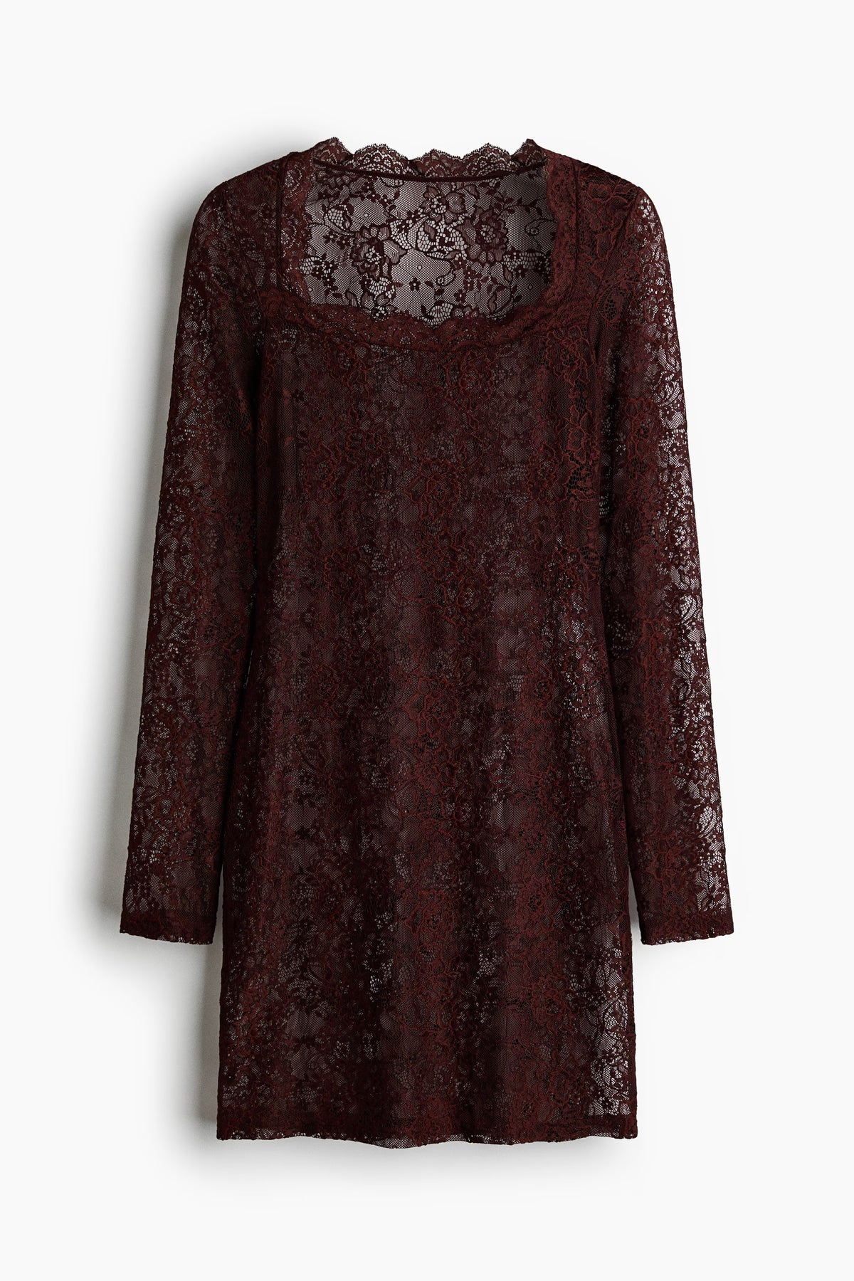 Square-neck lace dress