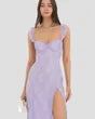 Purple Lace Sweetheart Maxi Dress