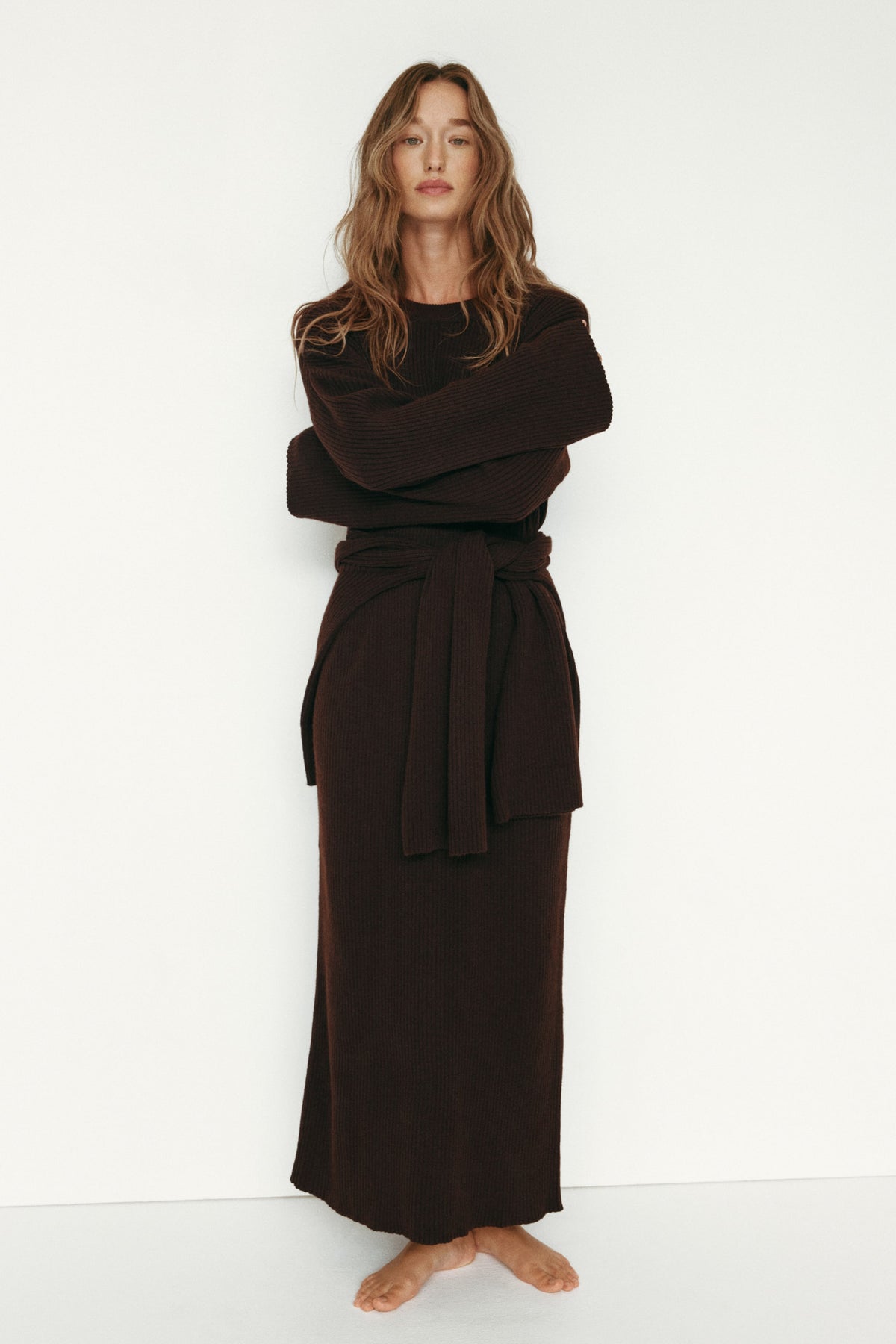 Rib-knit dress