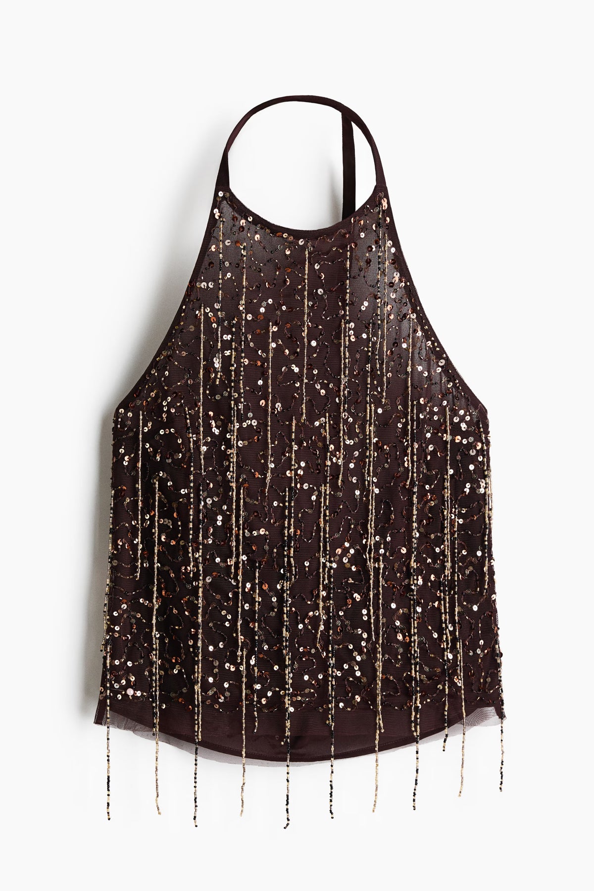 Embellished halterneck top