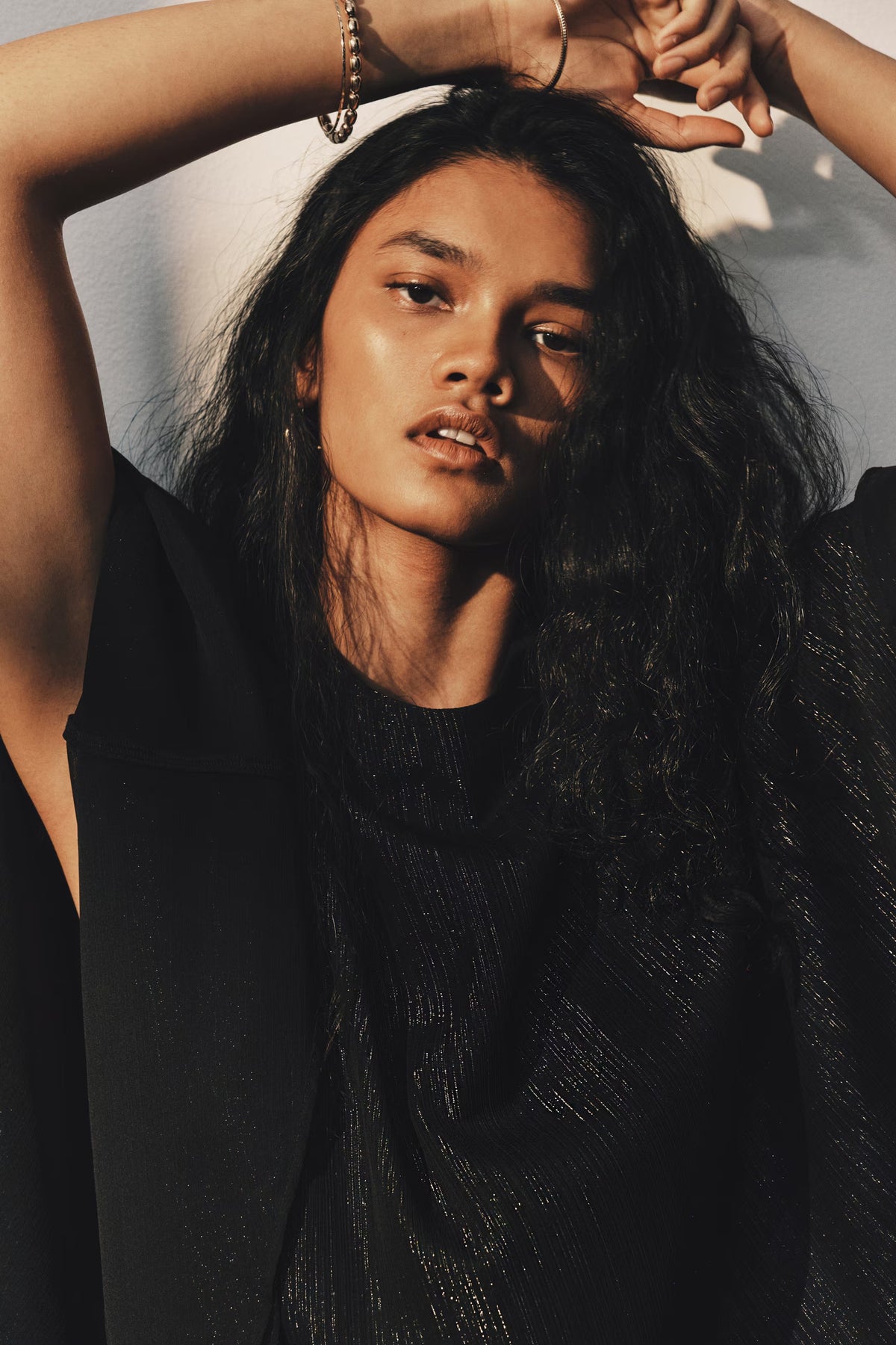 Asymmetric turtleneck cape