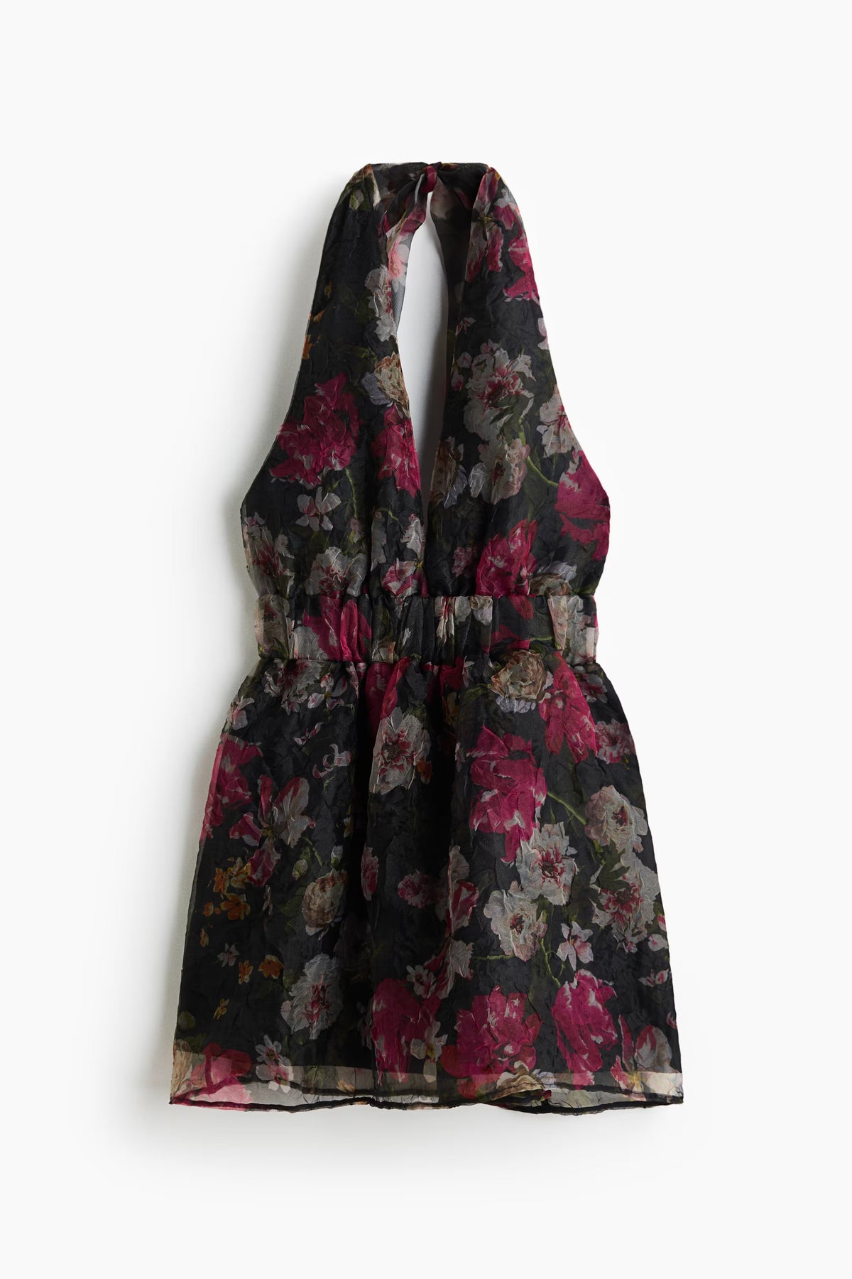 Flared-skirt halterneck dress