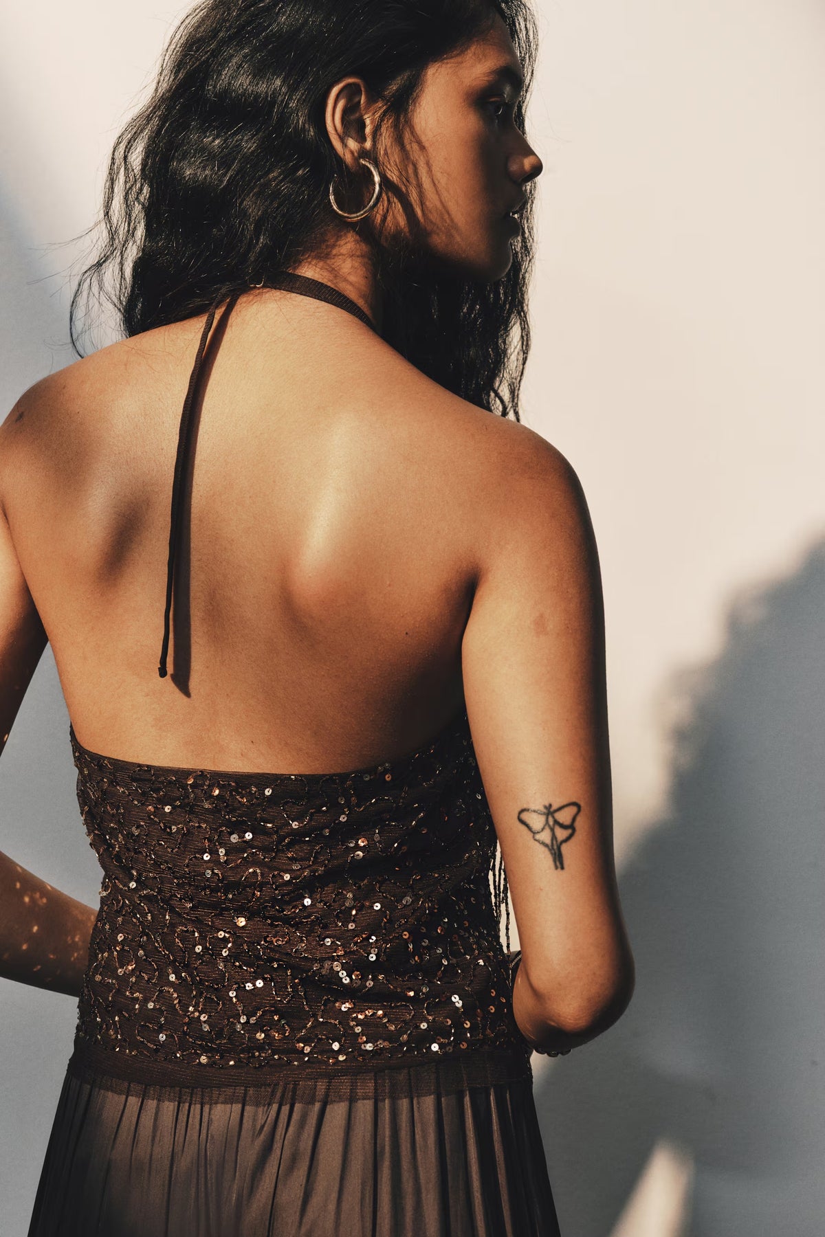 Embellished halterneck top