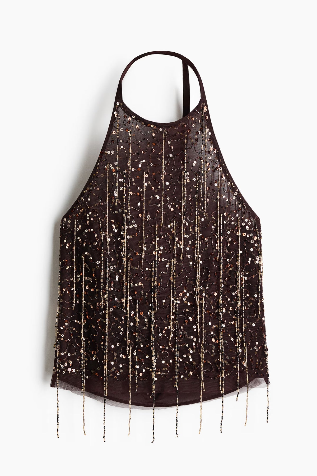 Embellished halterneck top